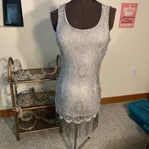 Venus M/L Silver Flapper 20's Dress